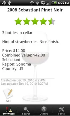 Wine - List, Ratings & Cellar android App screenshot 3